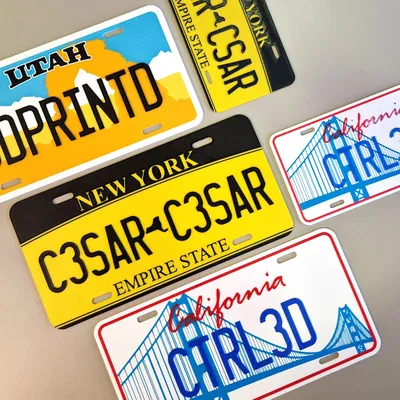 Biển số xe đa màu sắc USA với tùy chỉnh văn bản