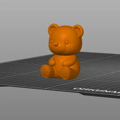Mô hình nhân vật gấu con bằng đất sét phong cách kawaii 3D