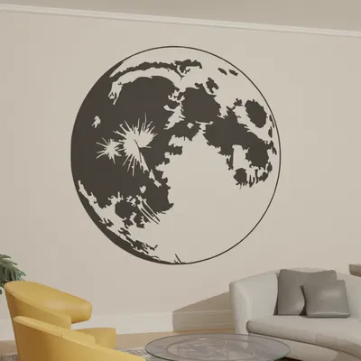 Nghệ thuật treo tường hình mặt trăng 2D