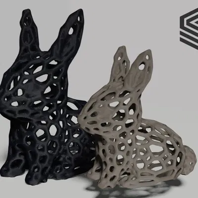 Thỏ Giáng Sinh Dễ Thương Với Họa Tiết Voronoi