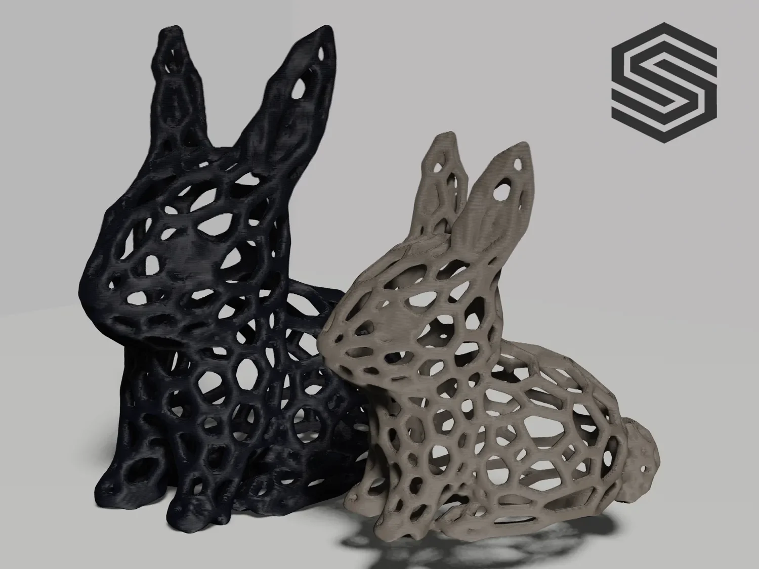Thỏ Giáng Sinh Dễ Thương Với Họa Tiết Voronoi 1