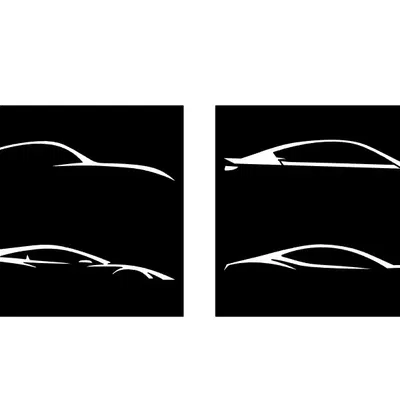 Silhouette của bốn siêu xe thể thao ấn tượng