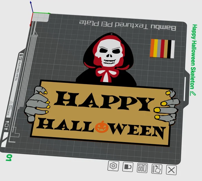 Bộ xương Halloween vui vẻ trang trí tường - Image 1