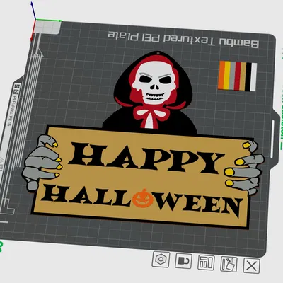 Bộ xương Halloween vui vẻ trang trí tường