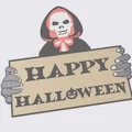 Bộ xương Halloween vui vẻ trang trí tường - Thumbnail 2