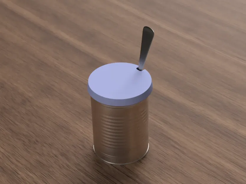 Nắp hộp thức ăn cho mèo linh hoạt với lỗ giữ thìa - Image 1