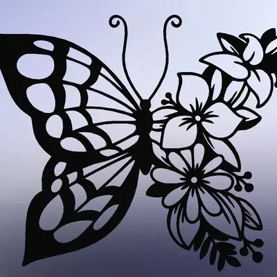 Cánh Bướm Hoa: Line Art Bướm Với Thiết Kế Hoa
