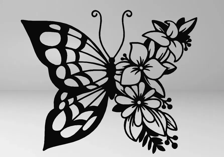 Cánh Bướm Hoa: Line Art Bướm Với Thiết Kế Hoa - Image 2