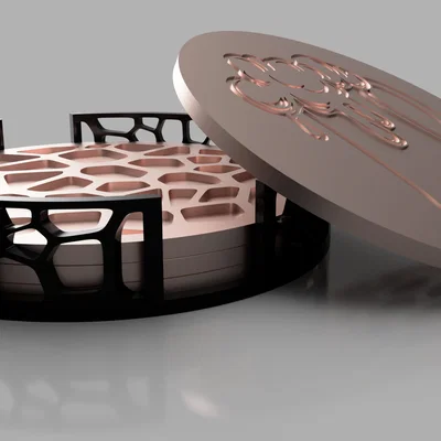 Đế lót ly bia Voronoi với giá đỡ đế lót ly