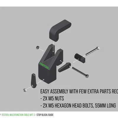 CHẶN VÀ THANH DẪN HƯỚNG CHO FESTOOL MFT 3