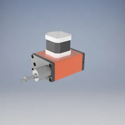 Cơ cấu điều khiển mini với bánh răng và ray dẫn hướng