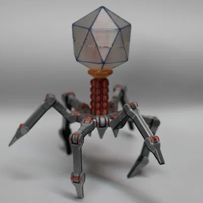 T4 Vi Khuẩn Khủng Long Dễ Thương In Liền Không Cần Hỗ Trợ