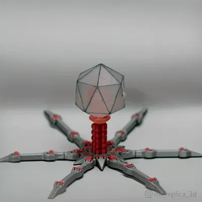 T4 Vi Khuẩn Khủng Long Dễ Thương In Liền Không Cần Hỗ Trợ