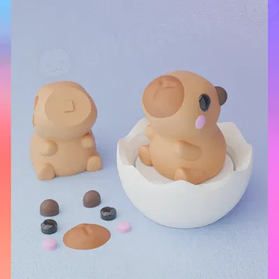 Móc Khóa & Clicker Chuột Capybara (Các Bộ Phận Tách Rời)