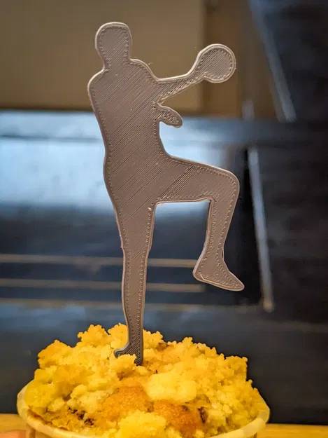 Silhouette người chơi bóng ném làm topper muffin - Image 3