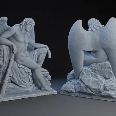 Thiên thần vườn bảo vệ với đôi cánh tinh tế