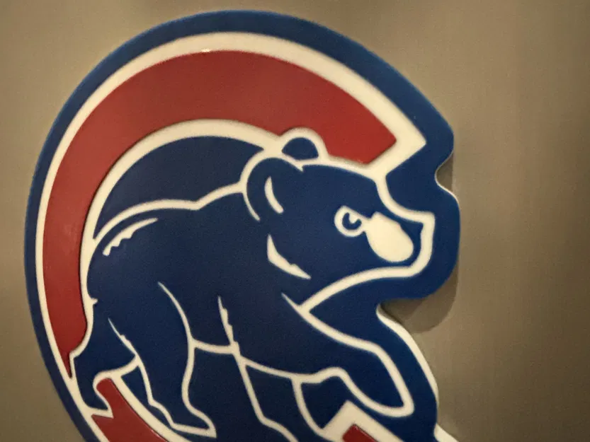 Tranh Logo Chicago Cubs 3 Màu Cơ Bản, In 1 Mảnh, Dùng 1 Đầu Đùn - Image 2