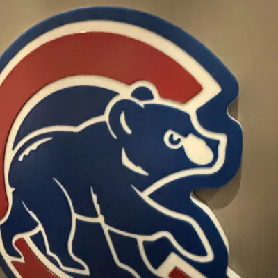 Tranh Logo Chicago Cubs 3 Màu Cơ Bản, In 1 Mảnh, Dùng 1 Đầu Đùn
