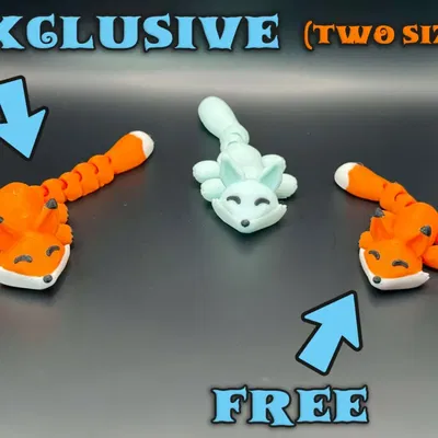 Cáo Kawaii Tí Hon Khớp Nối Dễ Thương (2 kiểu đuôi)