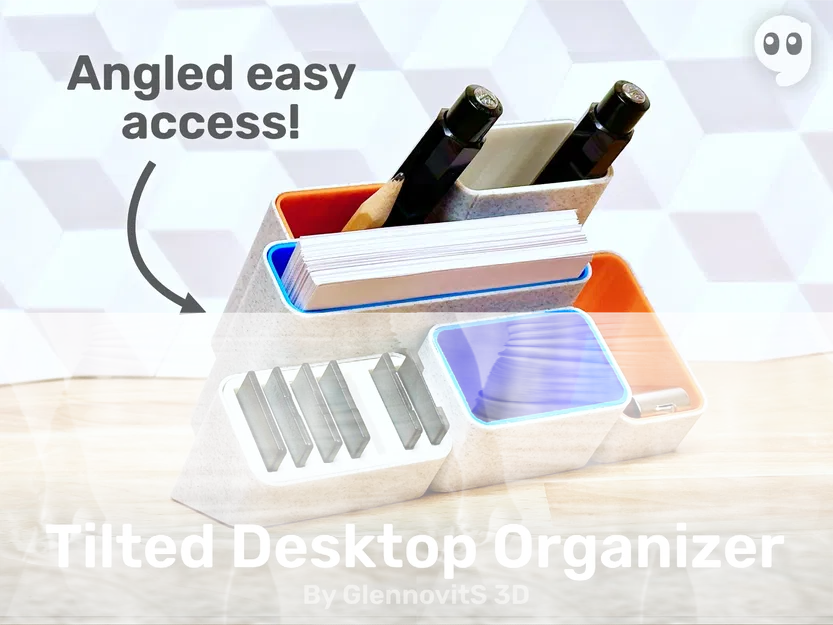 Kệ Tổ Chức Bàn Làm Việc Nghiêng (Tối Giản, Hiện Đại và Đầy Màu Sắc) - Image 1