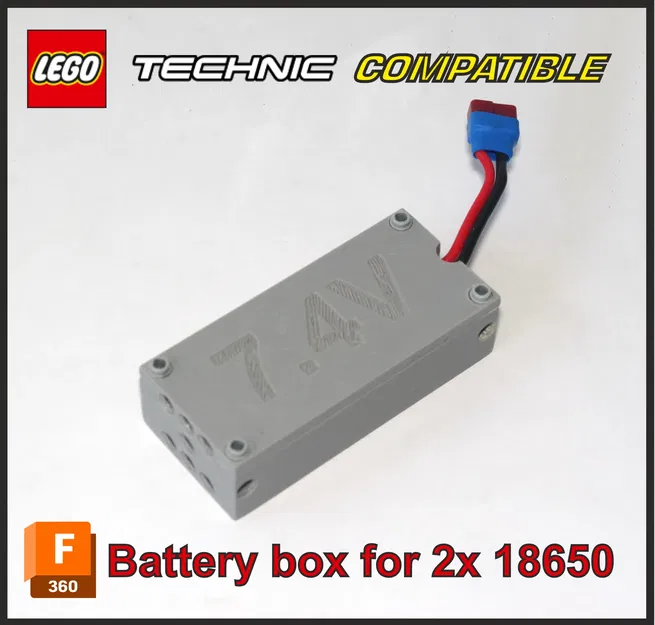Hộp pin LEGO Technic Tương thích cho 2 pin 18650 - Image 1