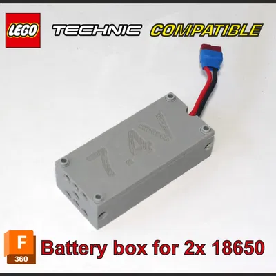 Hộp pin LEGO Technic Tương thích cho 2 pin 18650