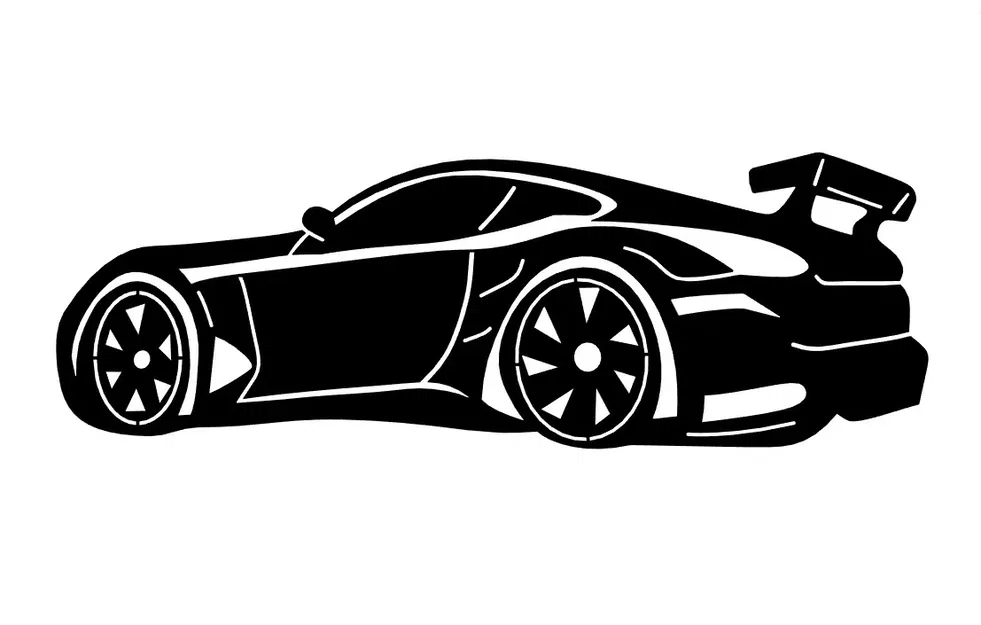 Silhouette của Siêu Xe Thể Thao kích thước 100mm x 230mm x 2mm - Image 1