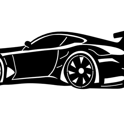 Silhouette của Siêu Xe Thể Thao kích thước 100mm x 230mm x 2mm