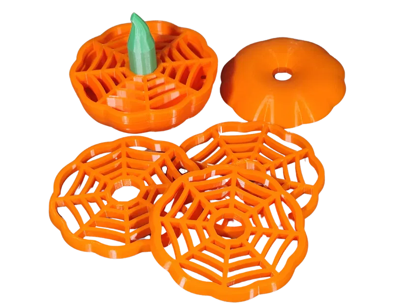 Bộ 6 đế lót ly hình bí ngô Halloween xếp chồng được - Image 1