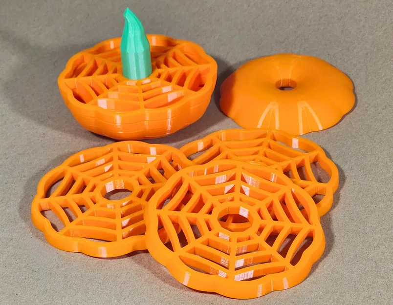 Bộ 6 đế lót ly hình bí ngô Halloween xếp chồng được - Image 6