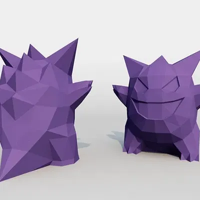 Gengar LowPoly với nụ cười tươi tắn từ Pokémon