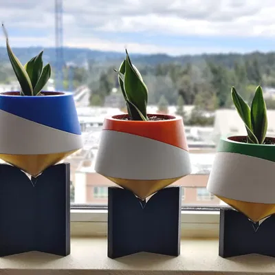 Chậu Cây Nhọn "Nhúng Đôi" (Có Đế Tùy Chọn)