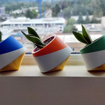 Chậu Cây Nhọn "Nhúng Đôi" (Có Đế Tùy Chọn)