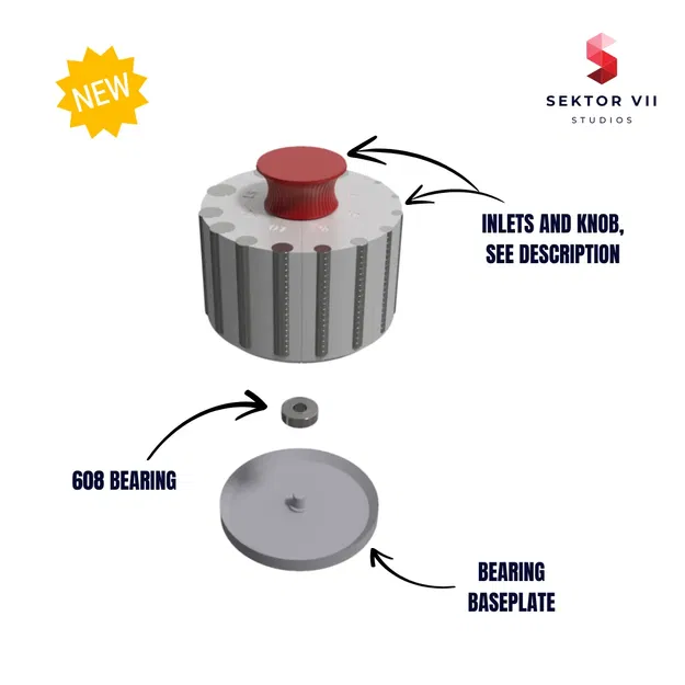HỘP ĐỰNG NAM CHÂM / SÚNG LỤC XOAY (FILE BỔ SUNG - CÓ SỬ DỤNG VÒNG BI) - Image 2