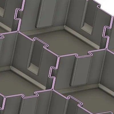 Hộp lục giác (xếp chồng, khớp nối, chế độ vase)