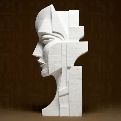 Tượng Đầu Người Hình Khối Học