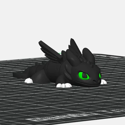 Rồng Night Fury Khớp Nối Dễ Thương Flexi