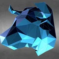 Mô Hình Đầu Bò Low Poly - Thumbnail 1