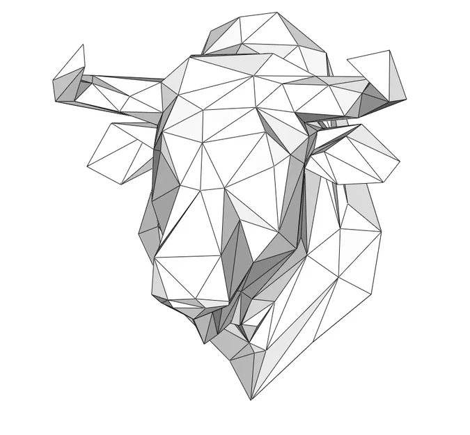 Mô Hình Đầu Bò Low Poly - Image 2