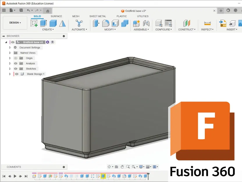 Hộp Gridfinity Tùy Chỉnh Điền Sẵn (Fusion 360) - Image 1