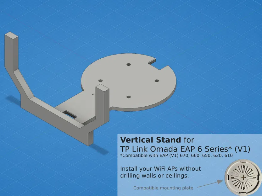 Giá đỡ đứng dọc cho dòng sản phẩm Omada EAP 6 (V1, EAP 670, 660... - Image 1