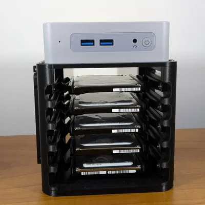 N100 NAS - Bộ lưu trữ 5 ngăn cho mini PC Beelink EQ12