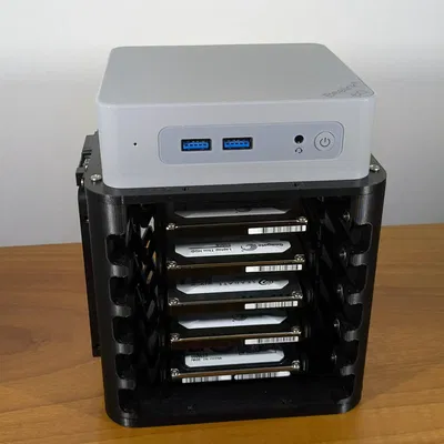 N100 NAS - Bộ lưu trữ 5 ngăn cho mini PC Beelink EQ12