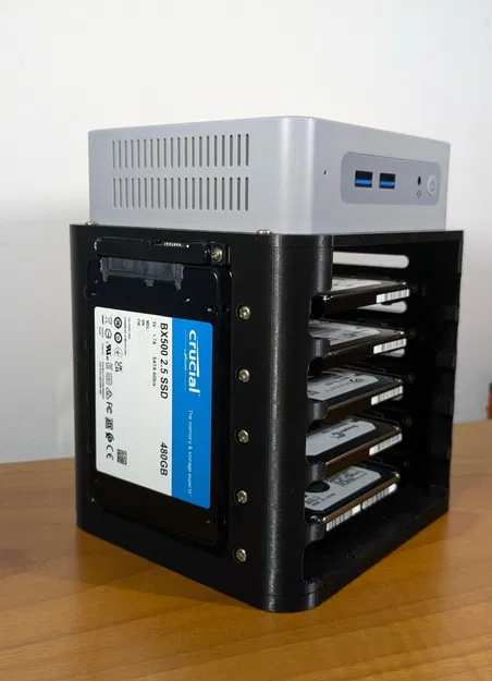 N100 NAS - Bộ lưu trữ 5 ngăn cho mini PC Beelink EQ12 - Image 4