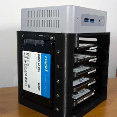 N100 NAS - Bộ lưu trữ 5 ngăn cho mini PC Beelink EQ12
