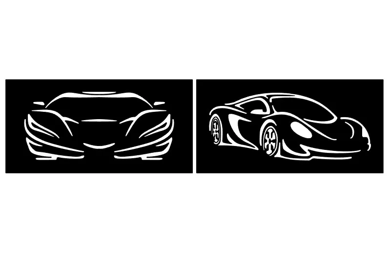 Silhouette của hai siêu xe thể thao với kích thước 120mm x 240mm x... - Image 1