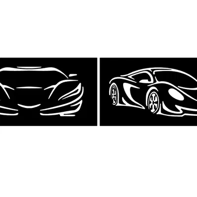 Silhouette của hai siêu xe thể thao với kích thước 120mm x 240mm x...