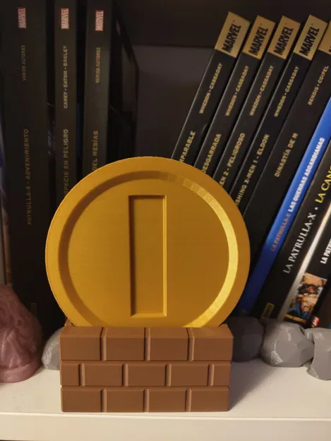 Đồng xu Super Mario Bros. với giá đỡ hình hộp gạch - Image 1