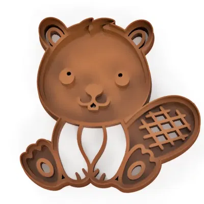 Khuôn bánh quy hình con hải ly cao 4 inch