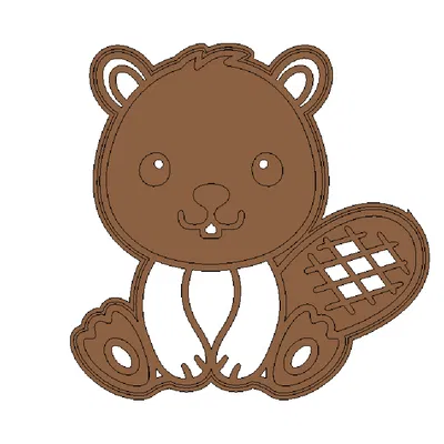 Khuôn bánh quy hình con hải ly cao 4 inch